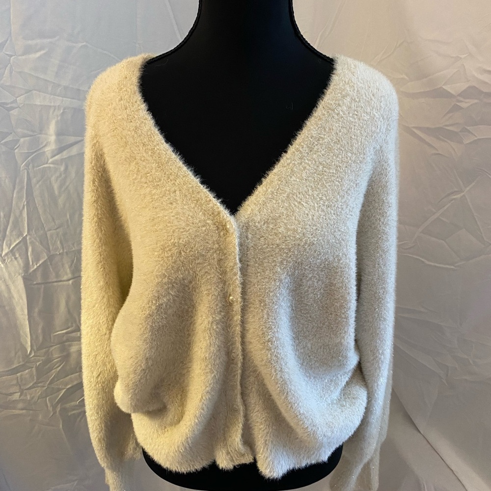 Elegant Cream V-Neck Sweater